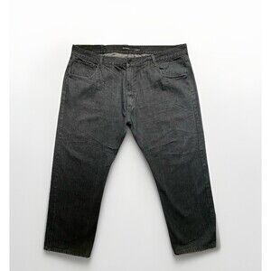 Vintage Rocawear Classic Fit Jeans Mens 50x32 Black Embroidered Pockets Straight